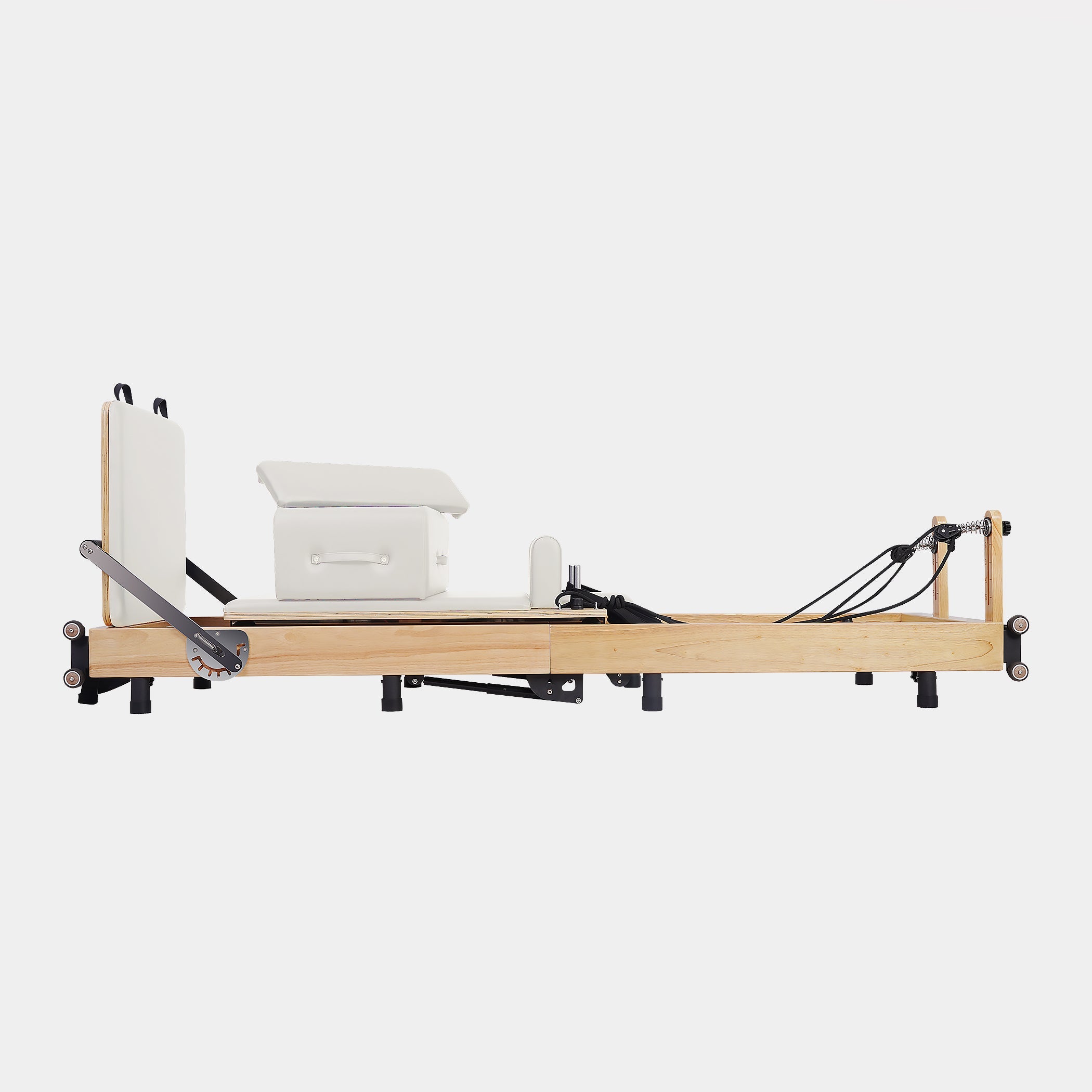 BR Oak Foldable Pilates Reformer – Studio-Level Foldable Reformer White
