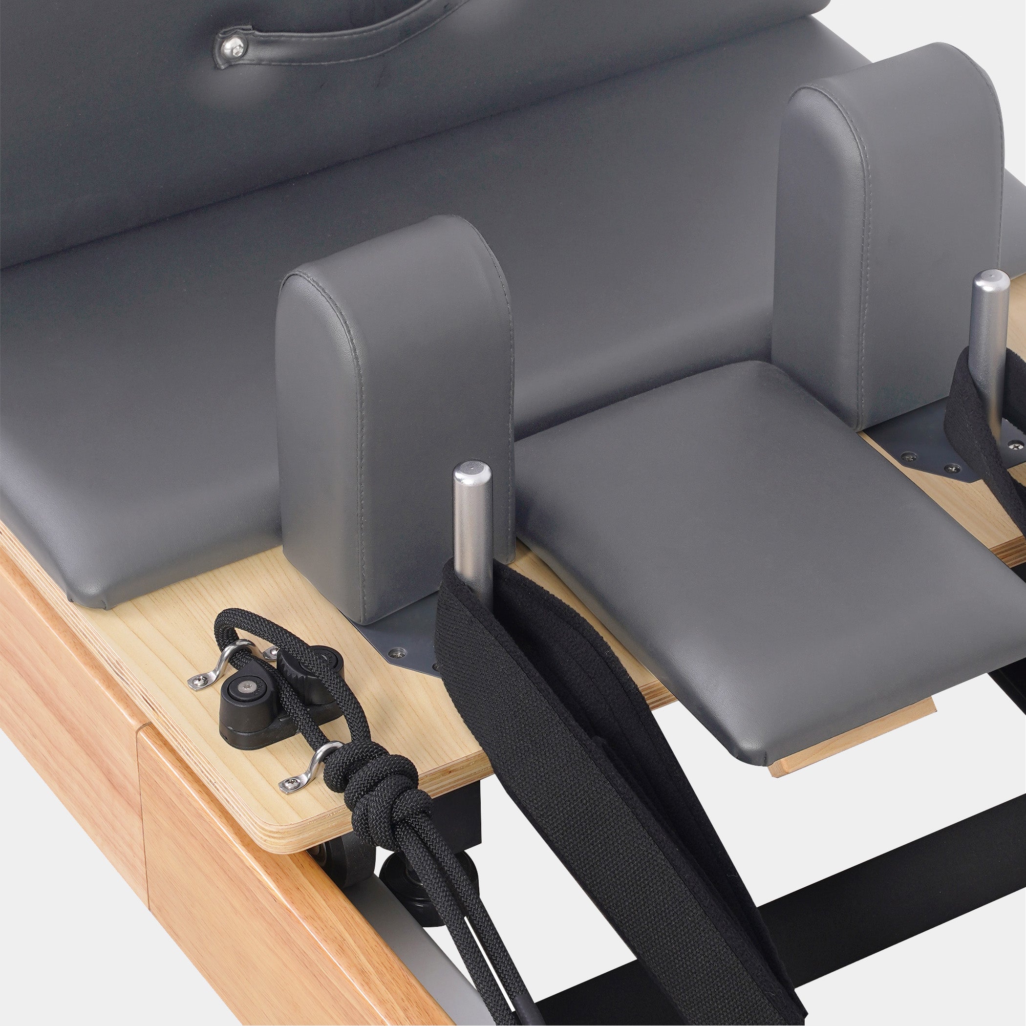 BR Oak Foldable Pilates Reformer – Studio-Level Foldable Reformer Grey